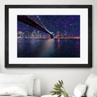 Spacey Manhattan Skyline by Susan Kline on GIANT ART - blue photo illustration