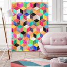 Colorful Cubes by Elisabeth Fredriksson on GIANT ART - pink digital painting