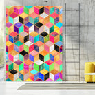 Colorful Cubes by Elisabeth Fredriksson on GIANT ART - pink digital painting