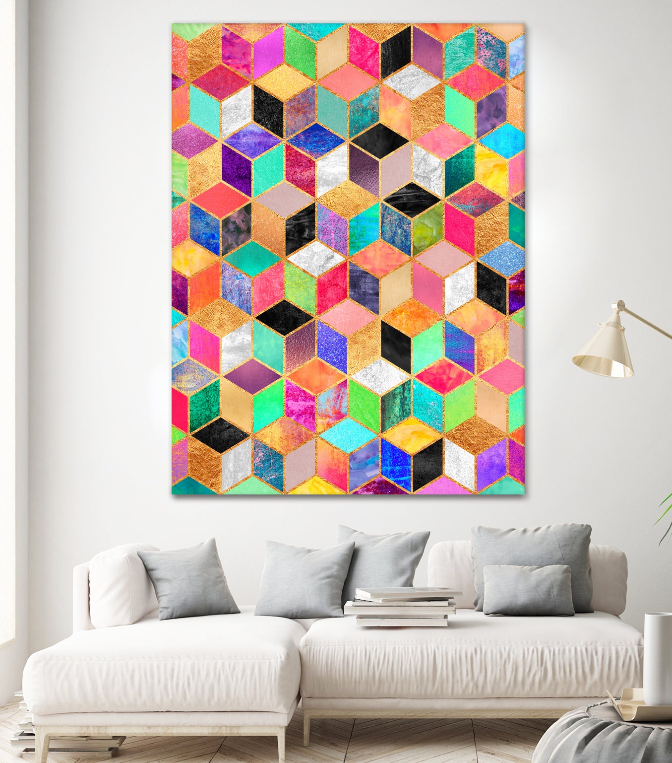 Colorful Cubes by Elisabeth Fredriksson on GIANT ART - pink digital painting