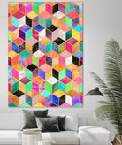 Colorful Cubes by Elisabeth Fredriksson on GIANT ART - pink digital painting