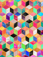 Colorful Cubes by Elisabeth Fredriksson on GIANT ART - pink digital painting