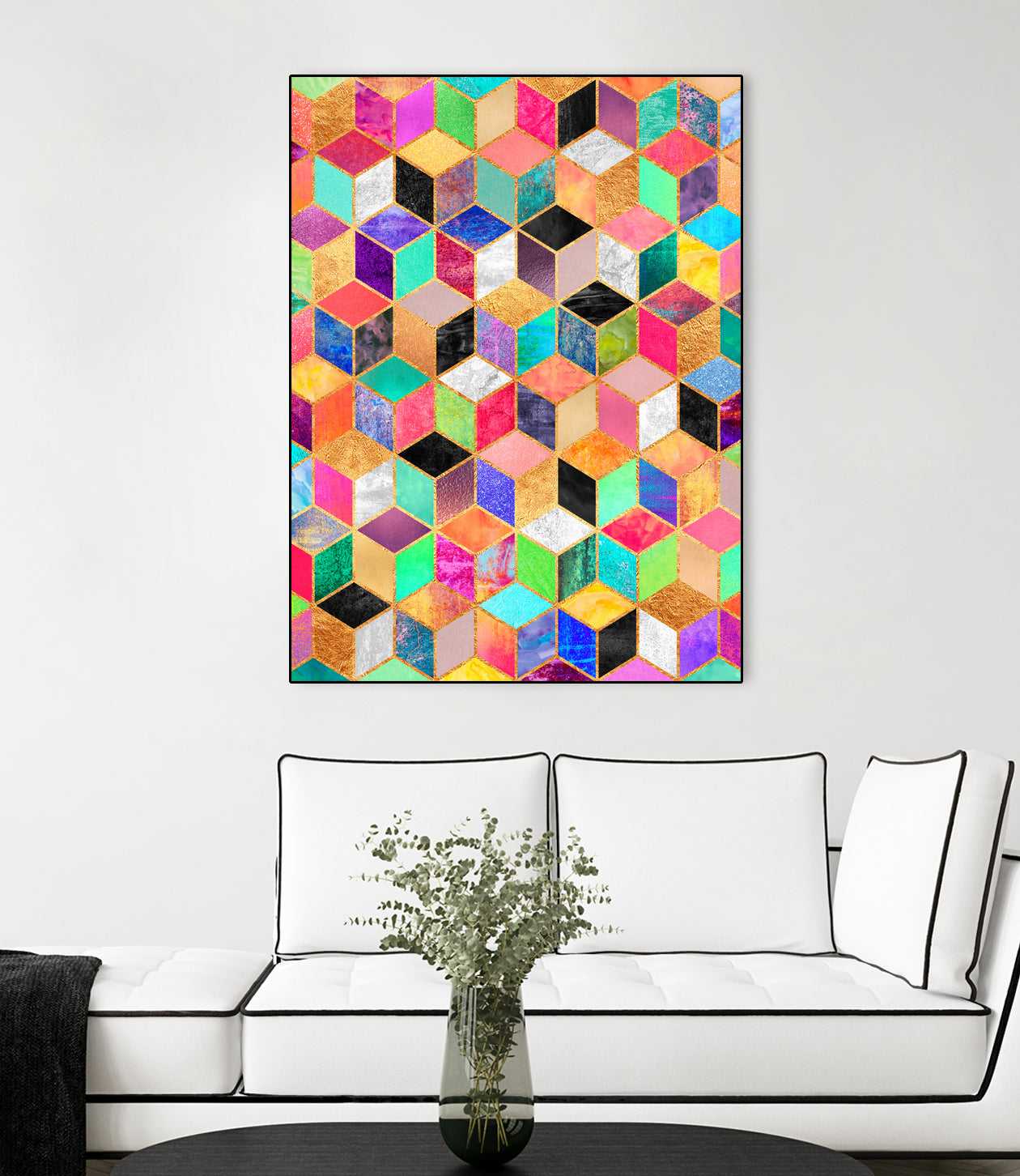 Colorful Cubes by Elisabeth Fredriksson on GIANT ART - pink digital painting