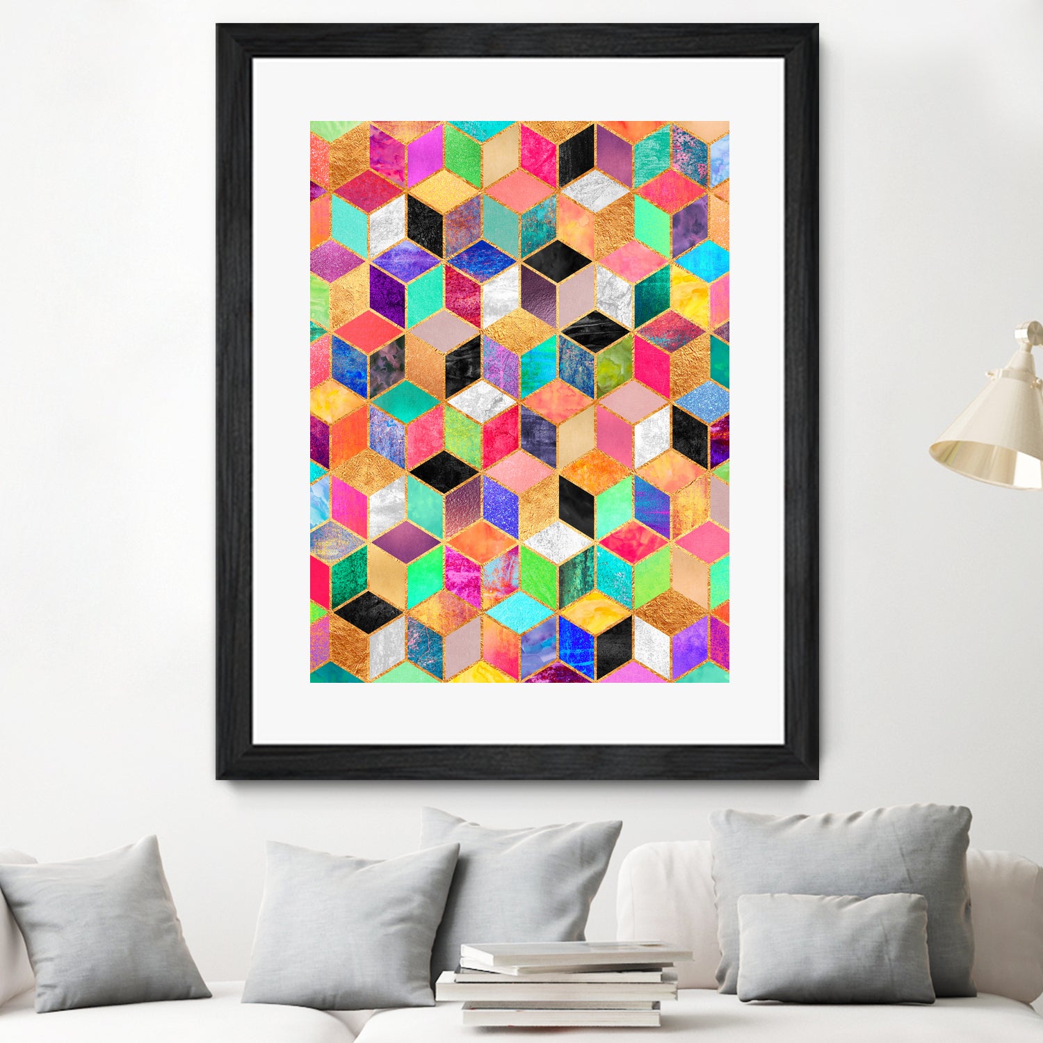 Colorful Cubes by Elisabeth Fredriksson on GIANT ART - pink digital painting