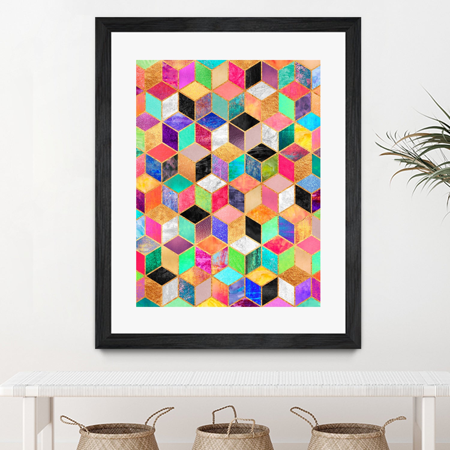 Colorful Cubes by Elisabeth Fredriksson on GIANT ART - pink digital painting