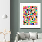 Colorful Cubes by Elisabeth Fredriksson on GIANT ART - pink digital painting