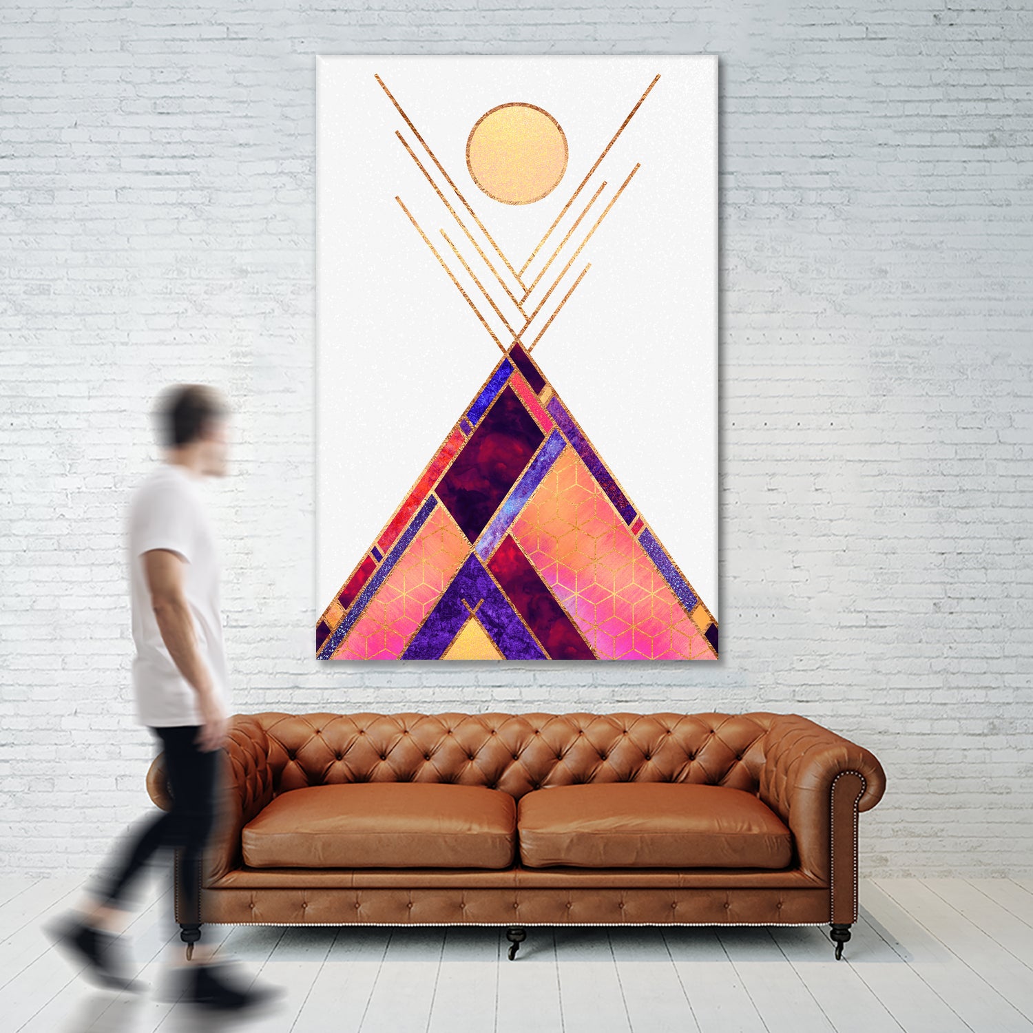 Tipi Mountain by Elisabeth Fredriksson on GIANT ART - pink digital painting