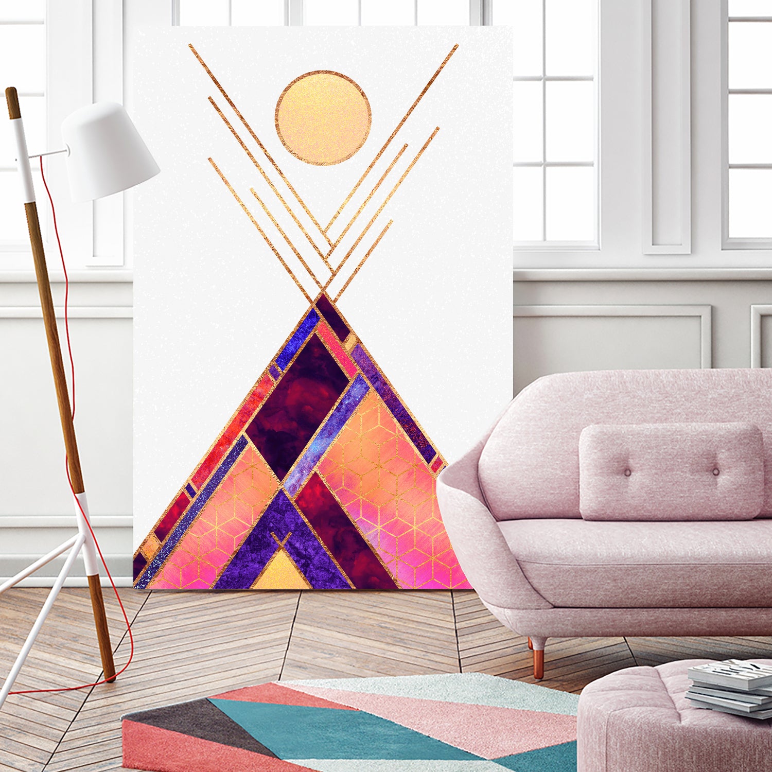 Tipi Mountain by Elisabeth Fredriksson on GIANT ART - pink digital painting