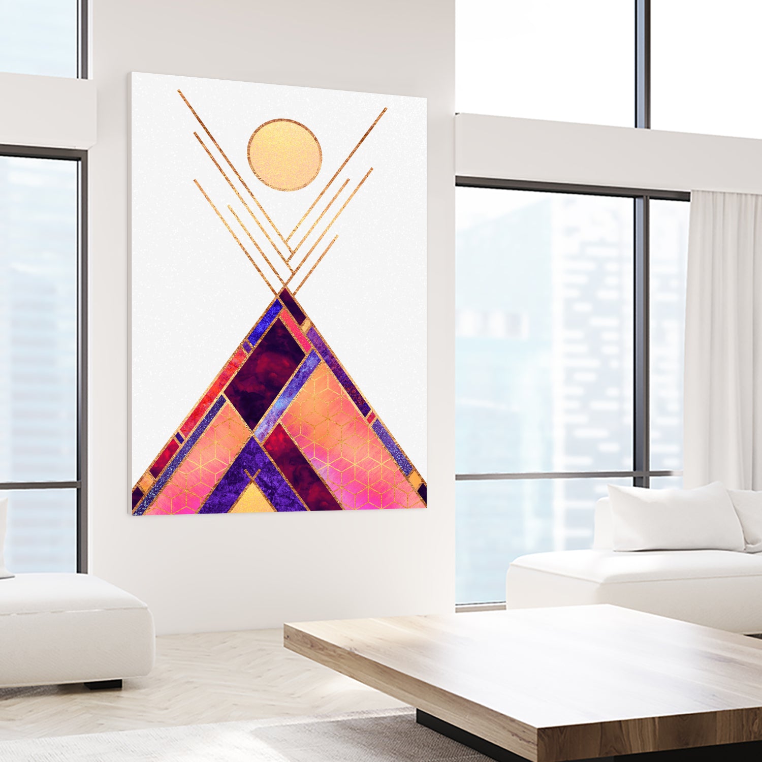 Tipi Mountain by Elisabeth Fredriksson on GIANT ART - pink digital painting