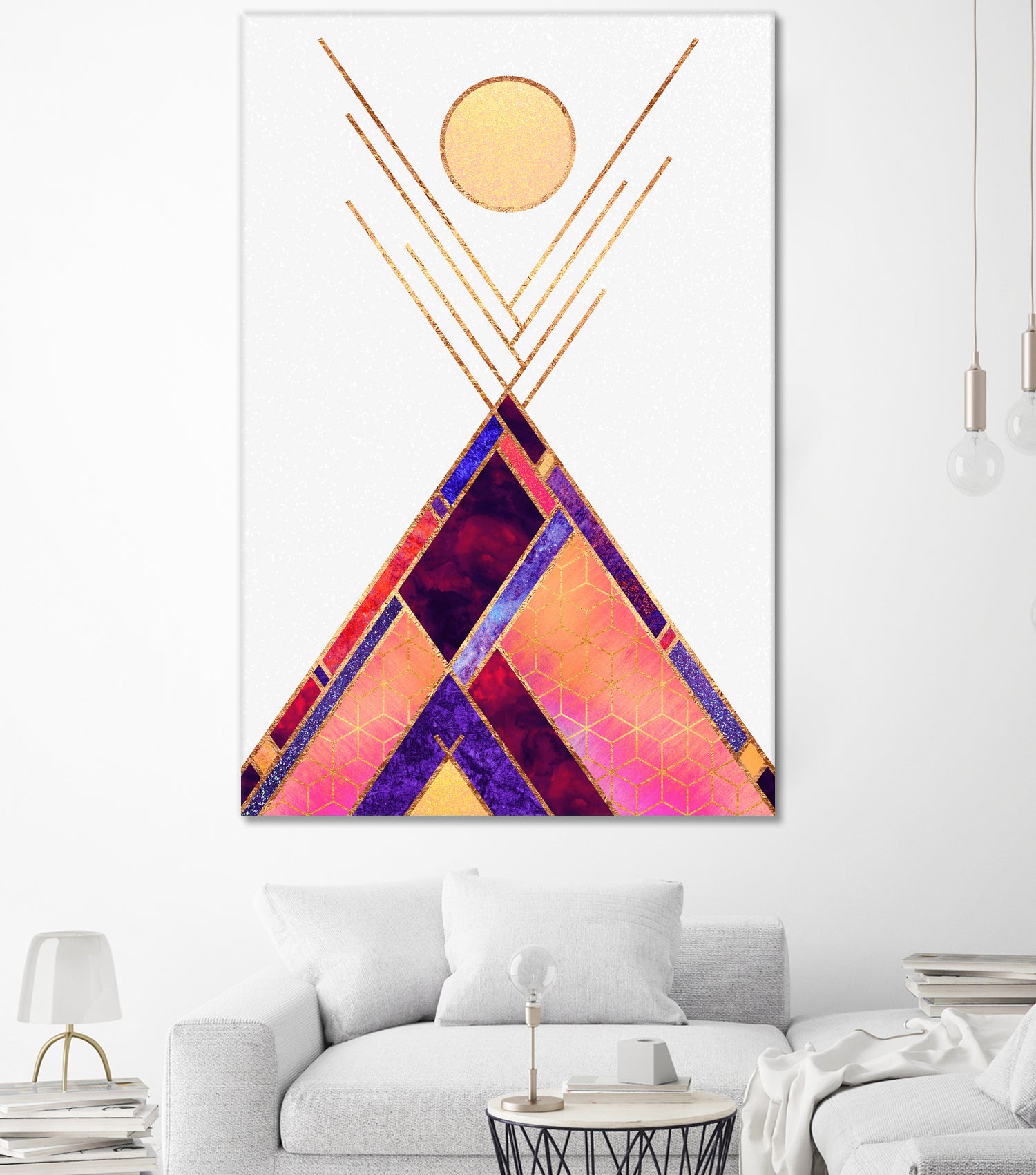 Tipi Mountain by Elisabeth Fredriksson on GIANT ART - pink digital painting