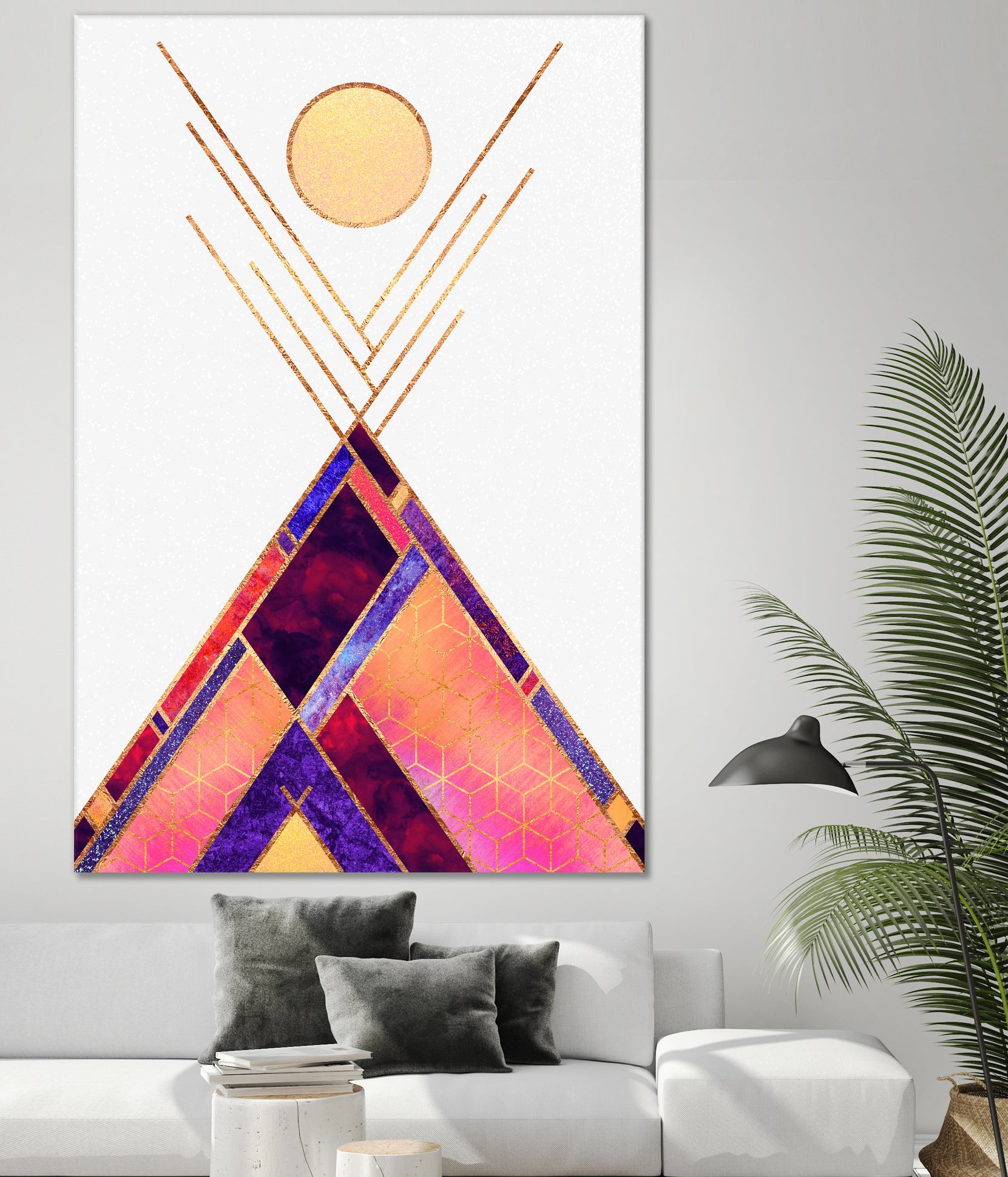 Tipi Mountain by Elisabeth Fredriksson on GIANT ART - pink digital painting