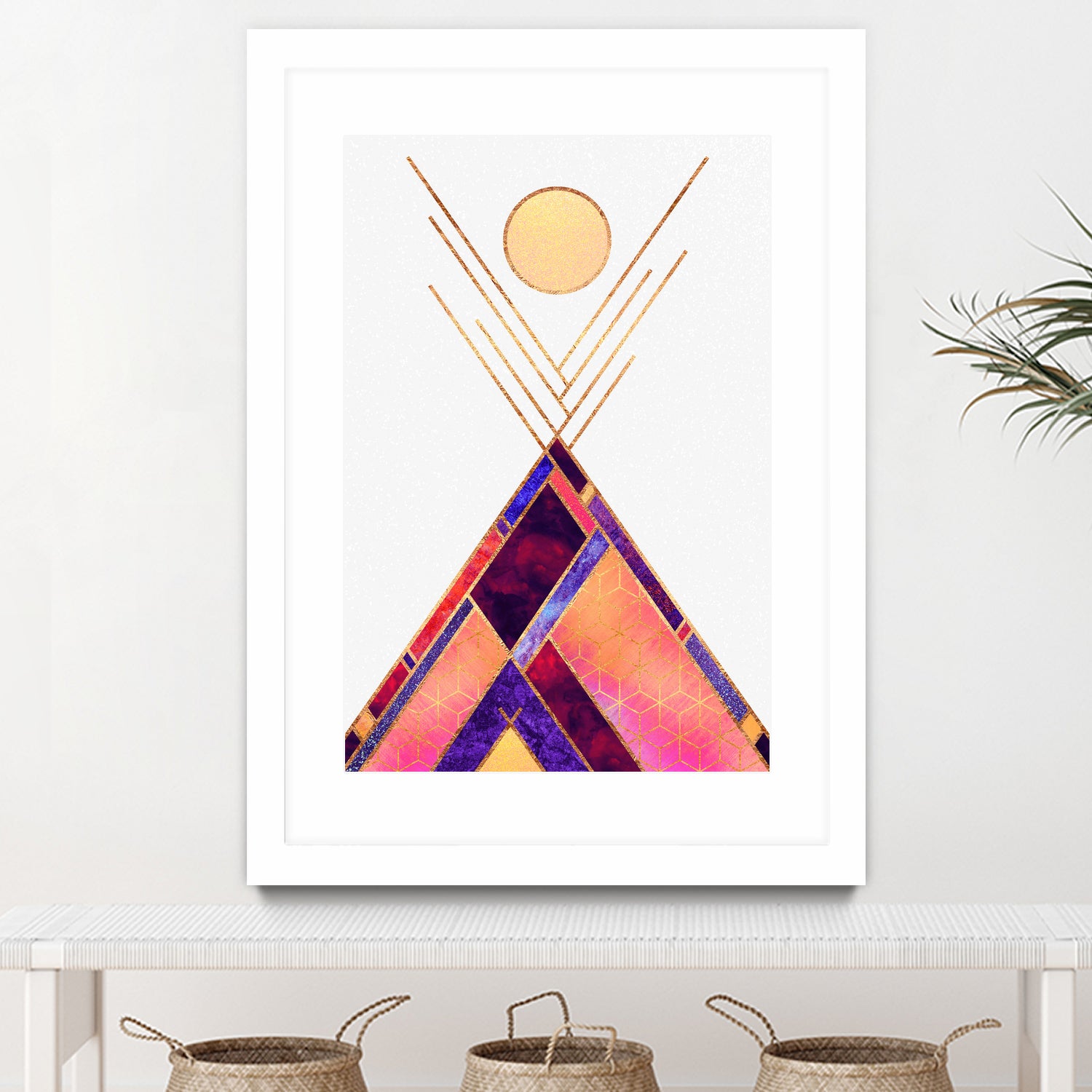 Tipi Mountain by Elisabeth Fredriksson on GIANT ART - pink digital painting