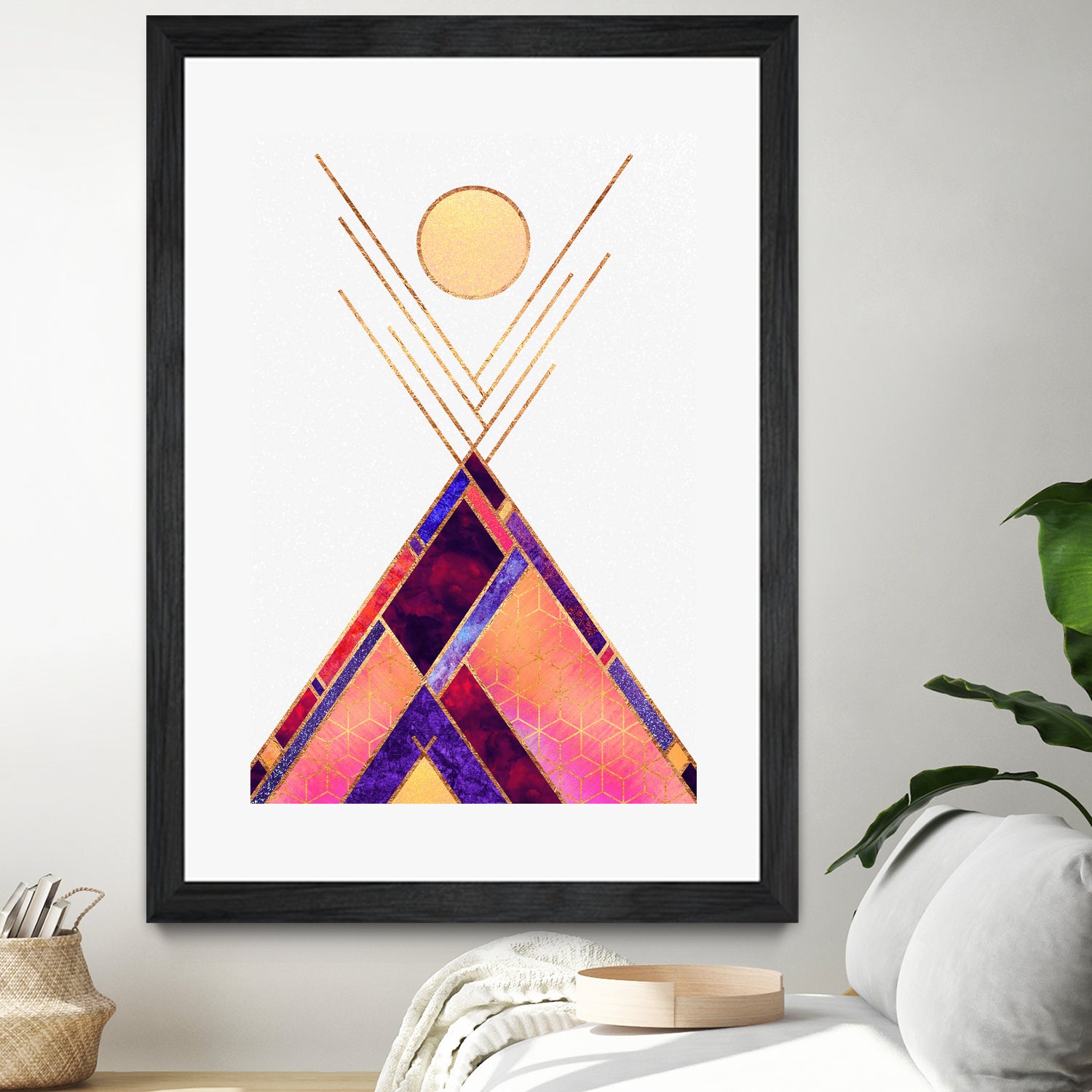 Tipi Mountain by Elisabeth Fredriksson on GIANT ART - pink digital painting