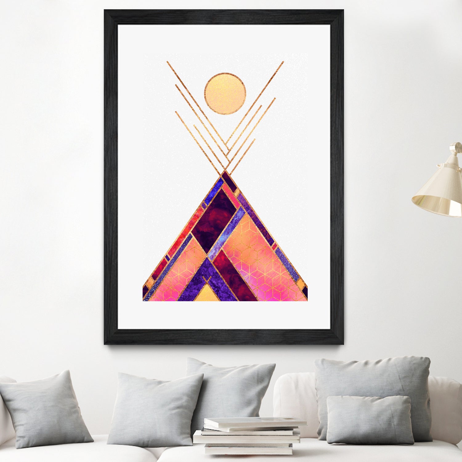 Tipi Mountain by Elisabeth Fredriksson on GIANT ART - pink digital painting