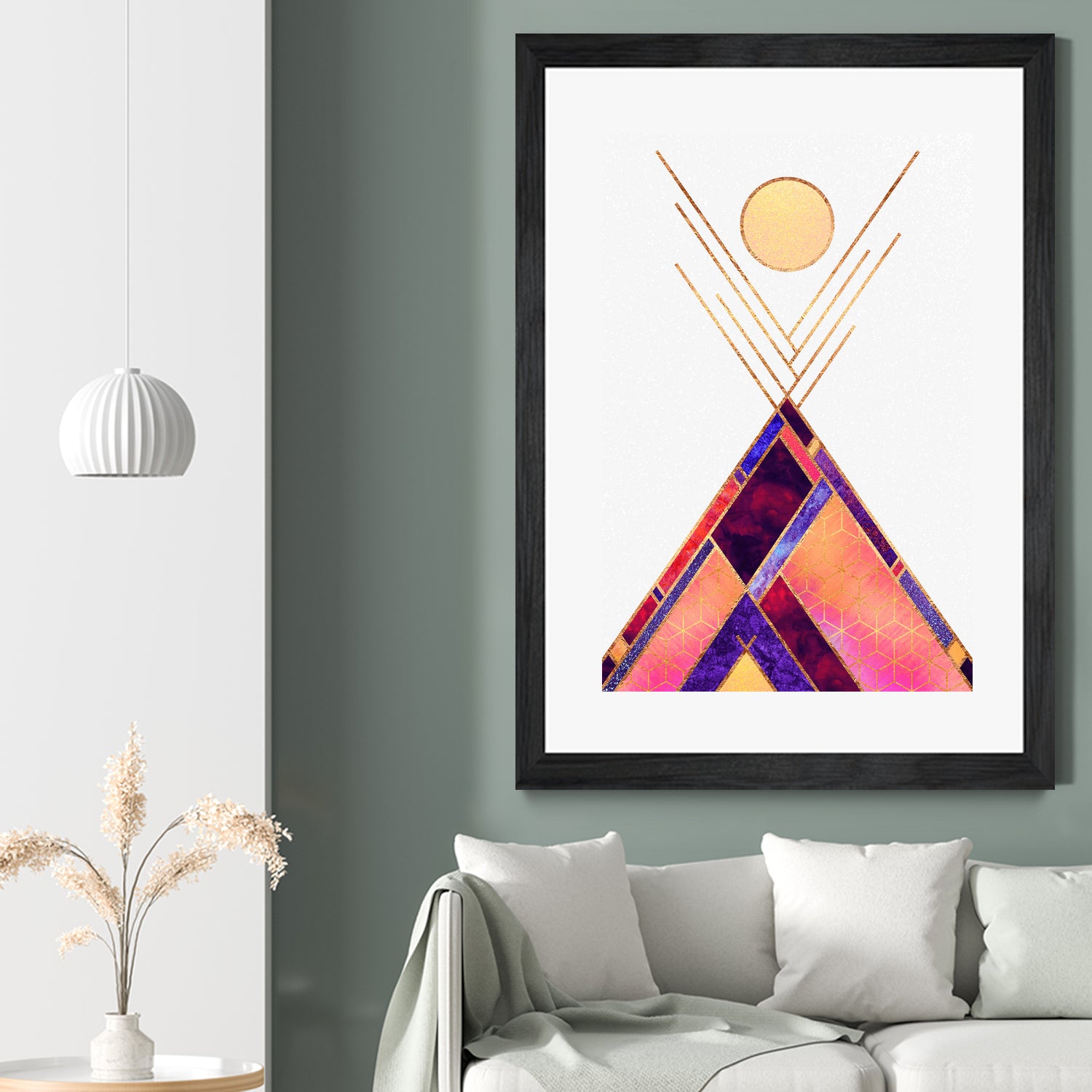 Tipi Mountain by Elisabeth Fredriksson on GIANT ART - pink digital painting