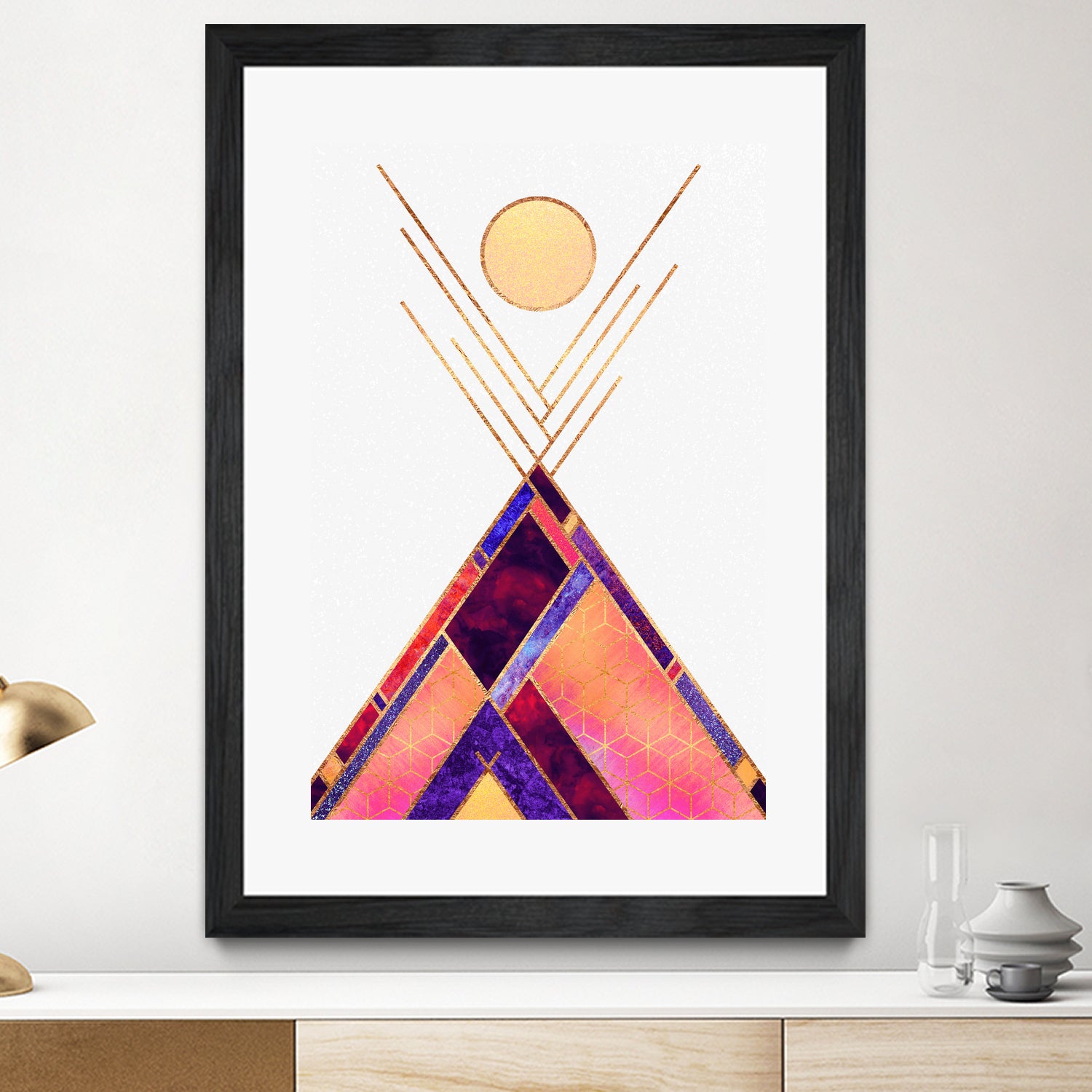 Tipi Mountain by Elisabeth Fredriksson on GIANT ART - pink digital painting