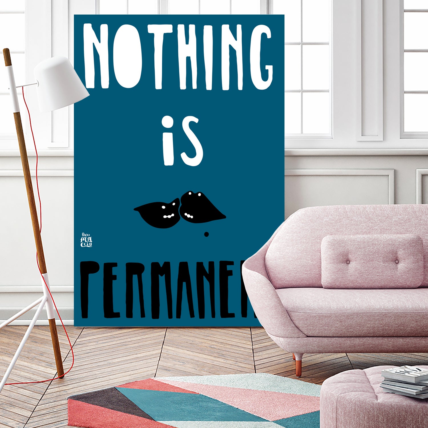 Nothing Is Permanent by Pax Macciu on GIANT ART - blue typography