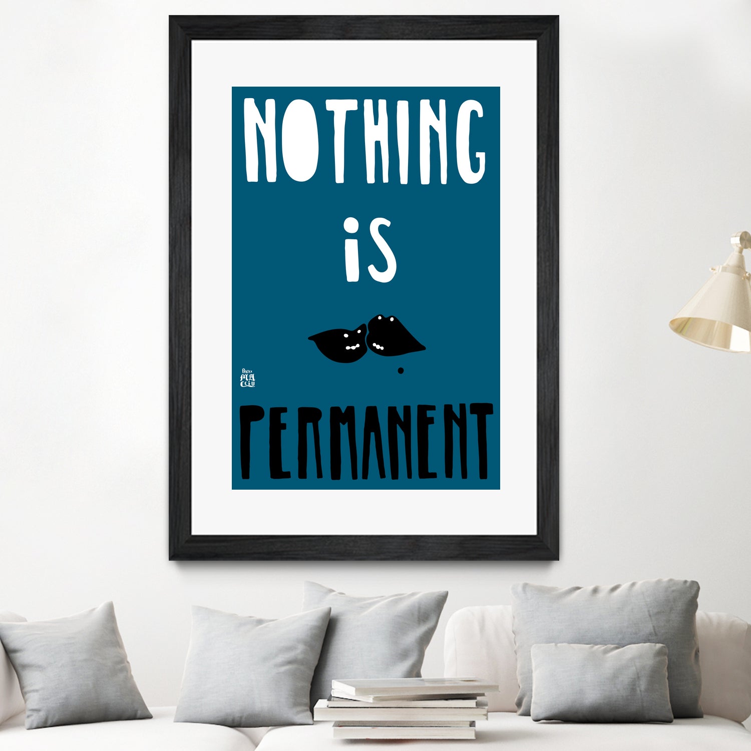 Nothing Is Permanent by Pax Macciu on GIANT ART - blue typography