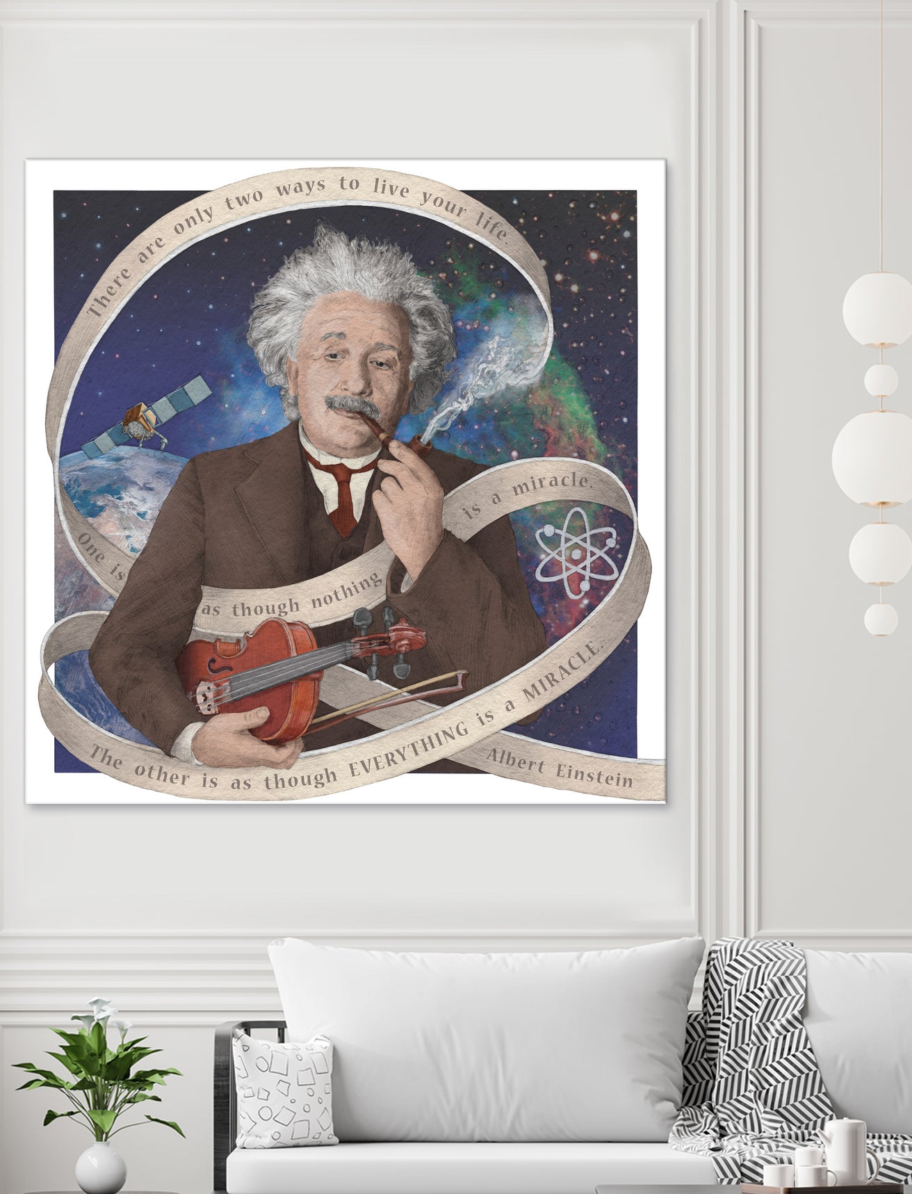 Albert Einstein by Asya Mitskevich on GIANT ART - blue digital painting