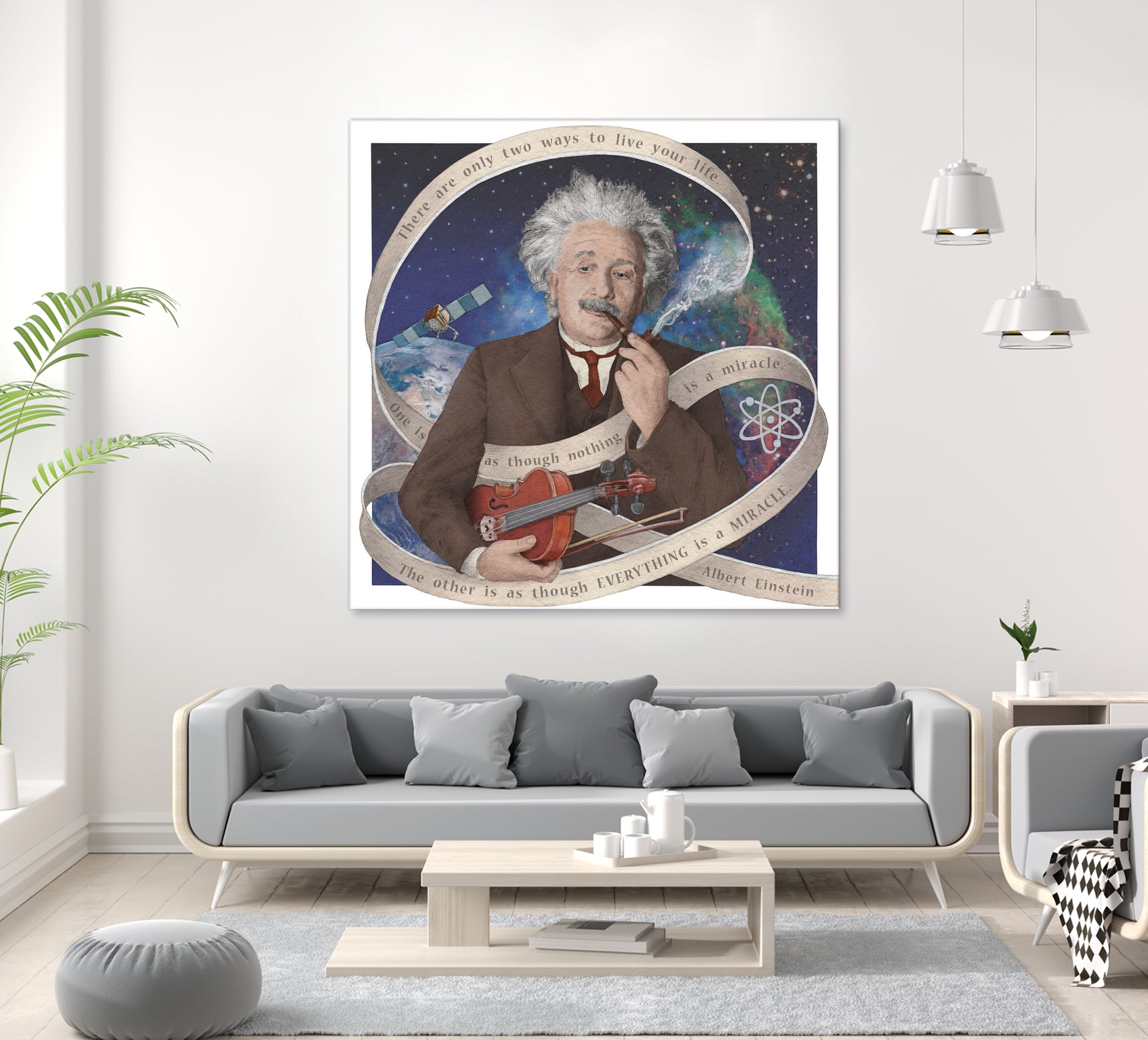 Albert Einstein by Asya Mitskevich on GIANT ART - blue digital painting