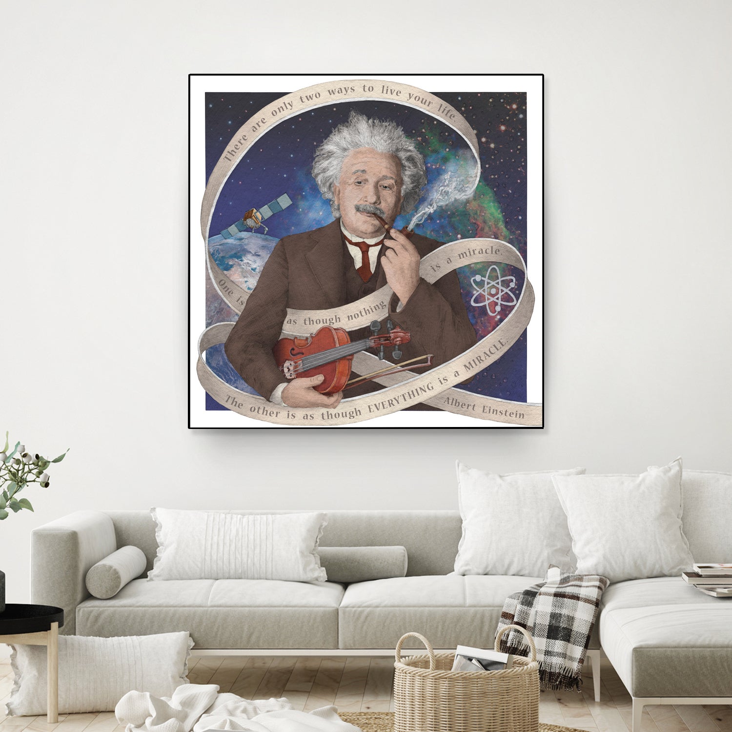 Albert Einstein by Asya Mitskevich on GIANT ART - blue digital painting