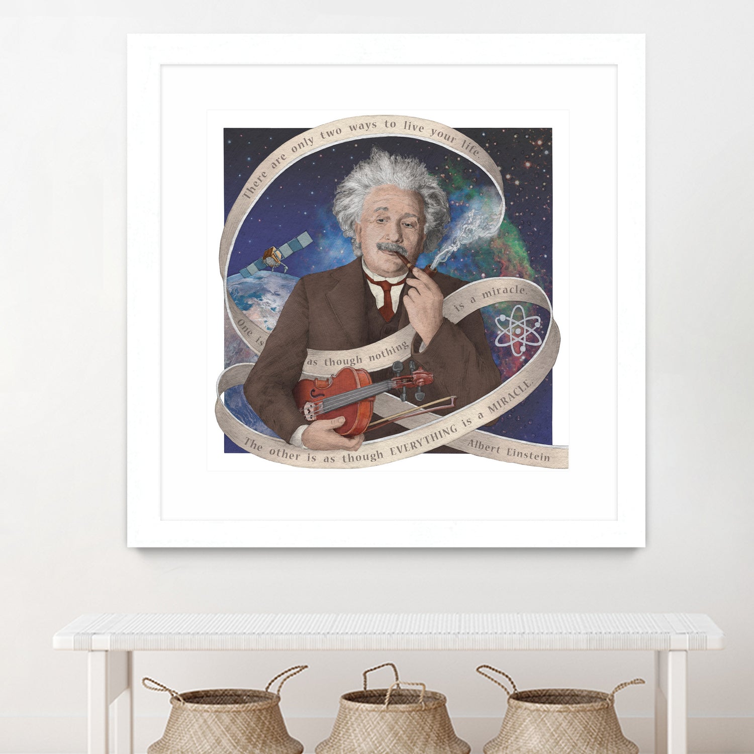 Albert Einstein by Asya Mitskevich on GIANT ART - blue digital painting