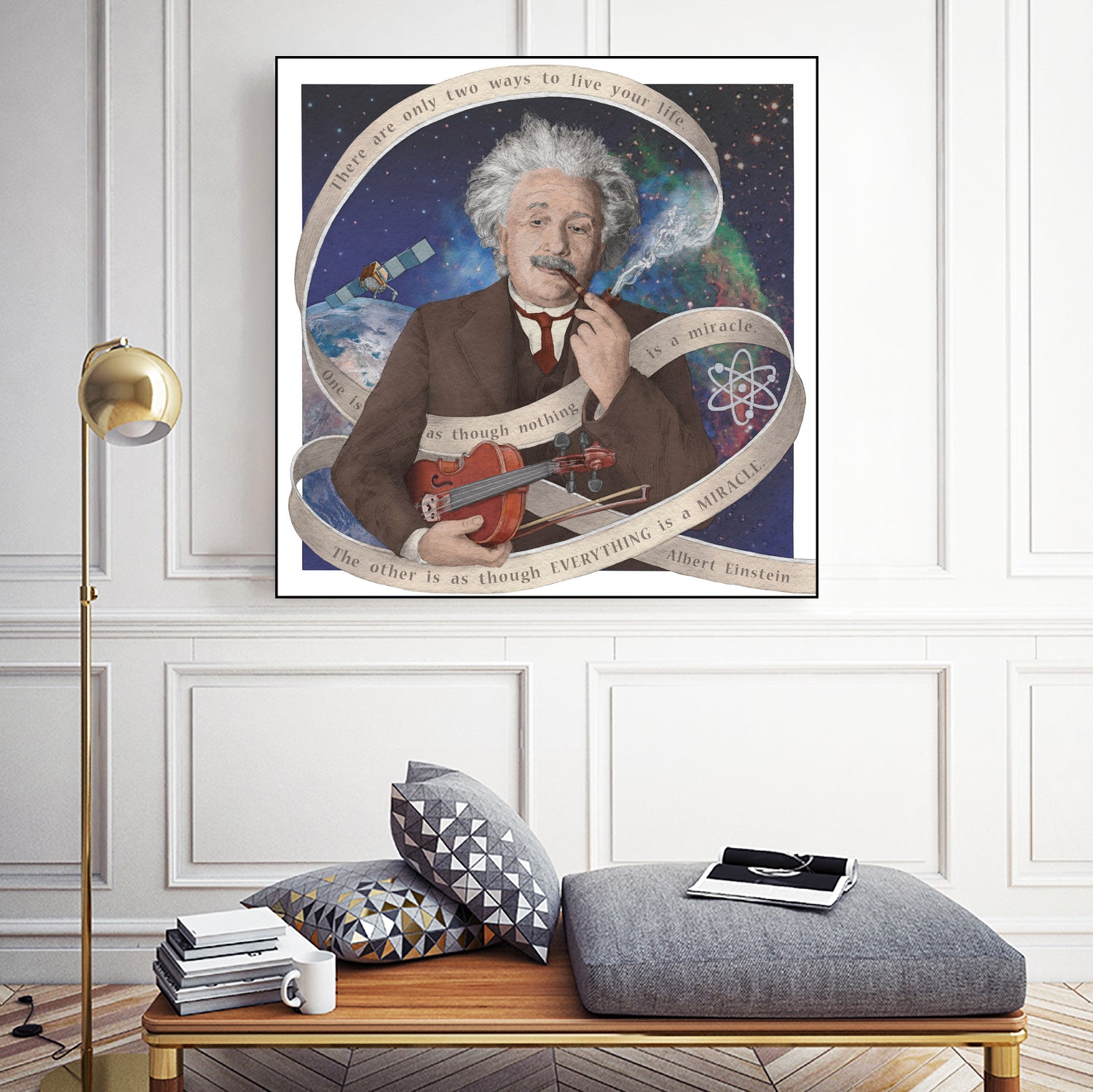 Albert Einstein by Asya Mitskevich on GIANT ART - blue digital painting