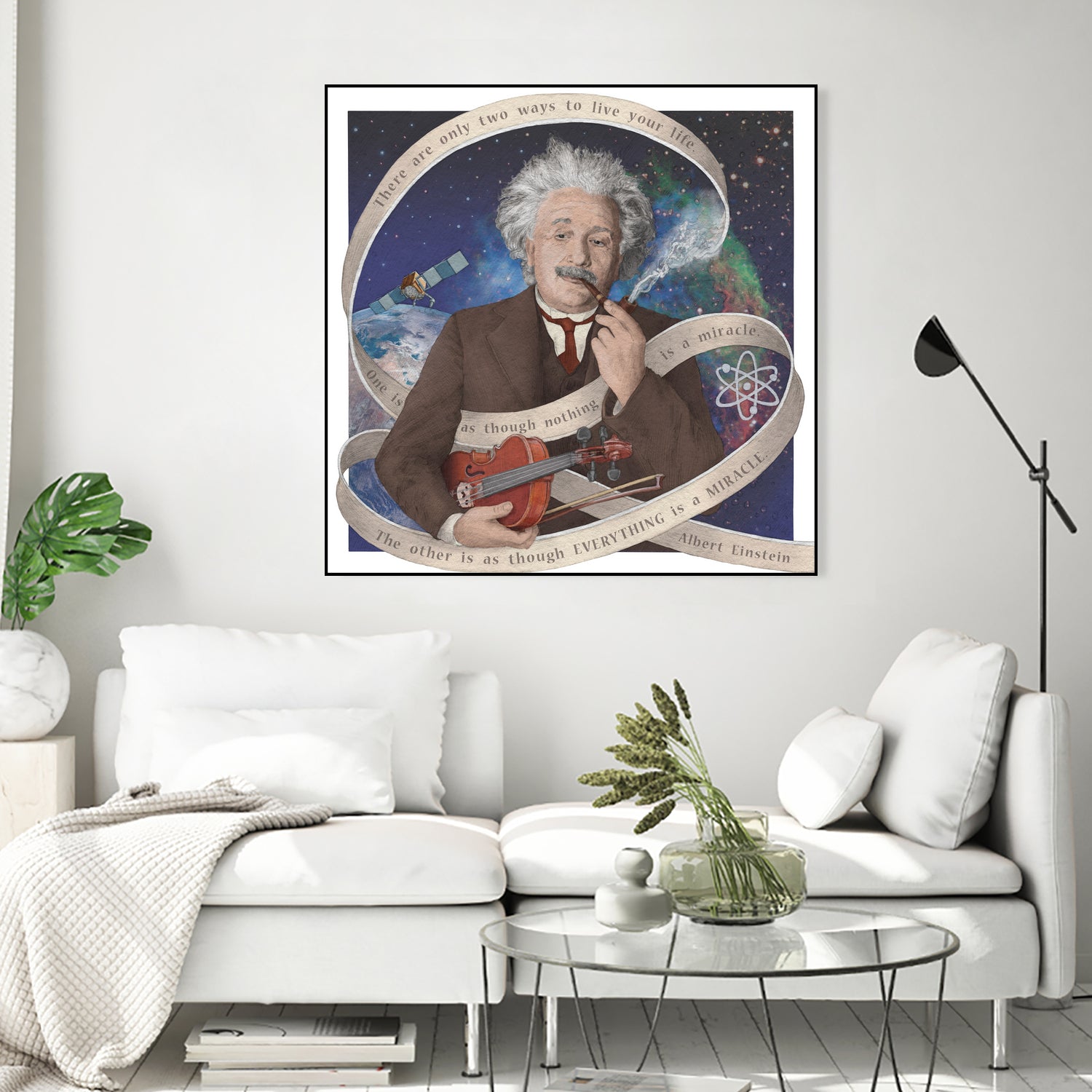 Albert Einstein by Asya Mitskevich on GIANT ART - blue digital painting