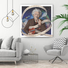 Albert Einstein by Asya Mitskevich on GIANT ART - blue digital painting