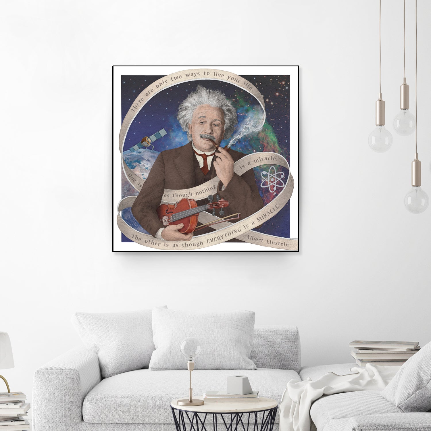 Albert Einstein by Asya Mitskevich on GIANT ART - blue digital painting