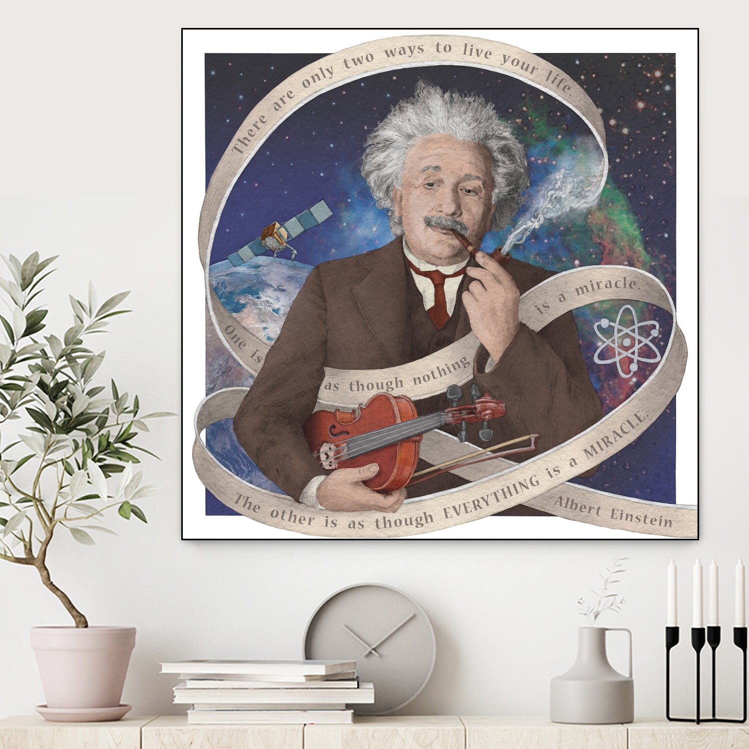 Albert Einstein by Asya Mitskevich on GIANT ART - blue digital painting