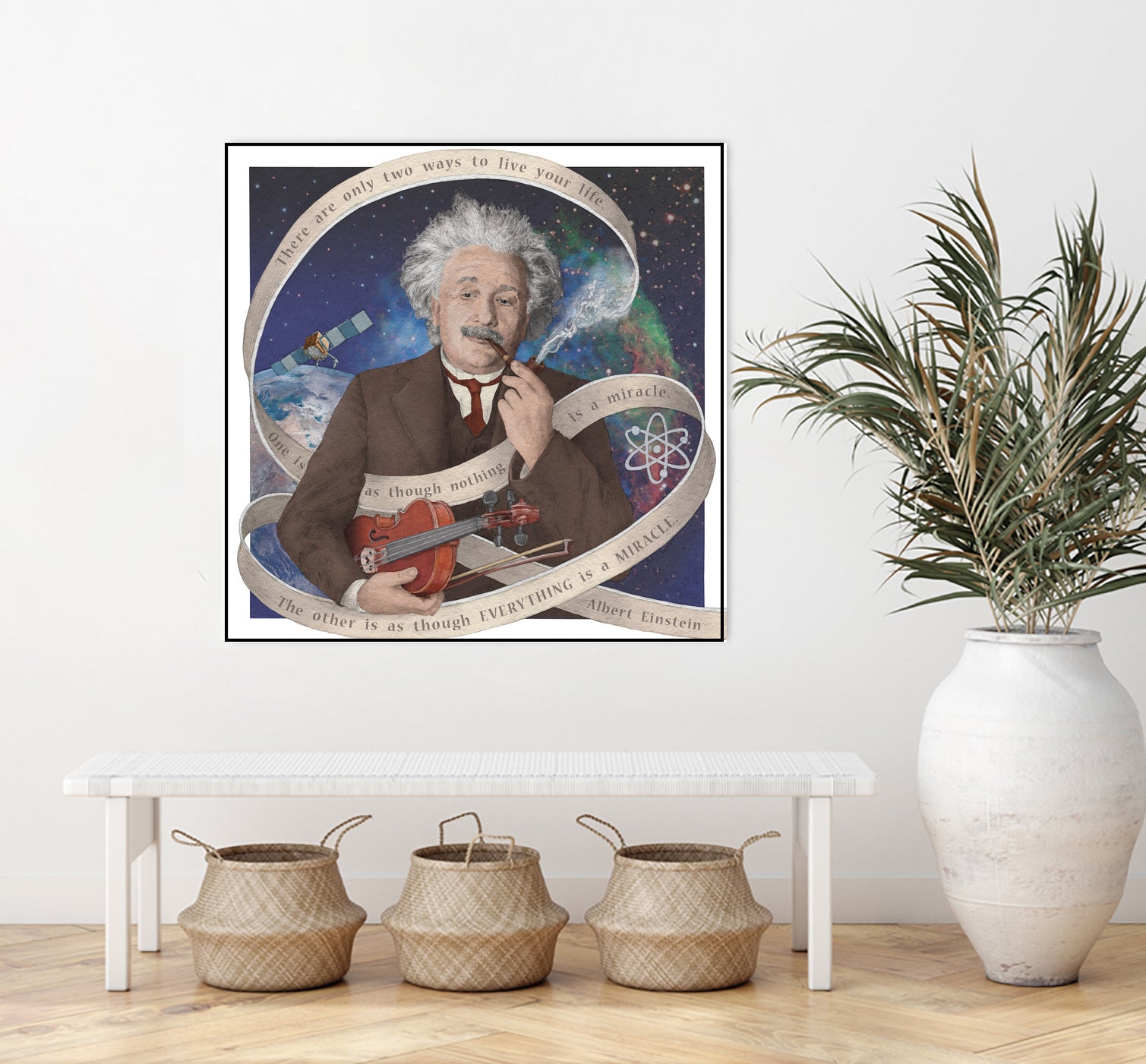 Albert Einstein by Asya Mitskevich on GIANT ART - blue digital painting