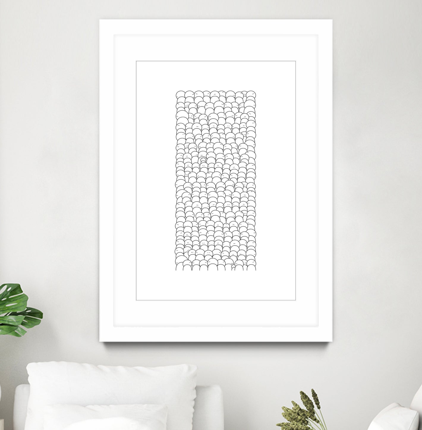 La foule by Pierre Mahieu on GIANT ART - white digital drawing