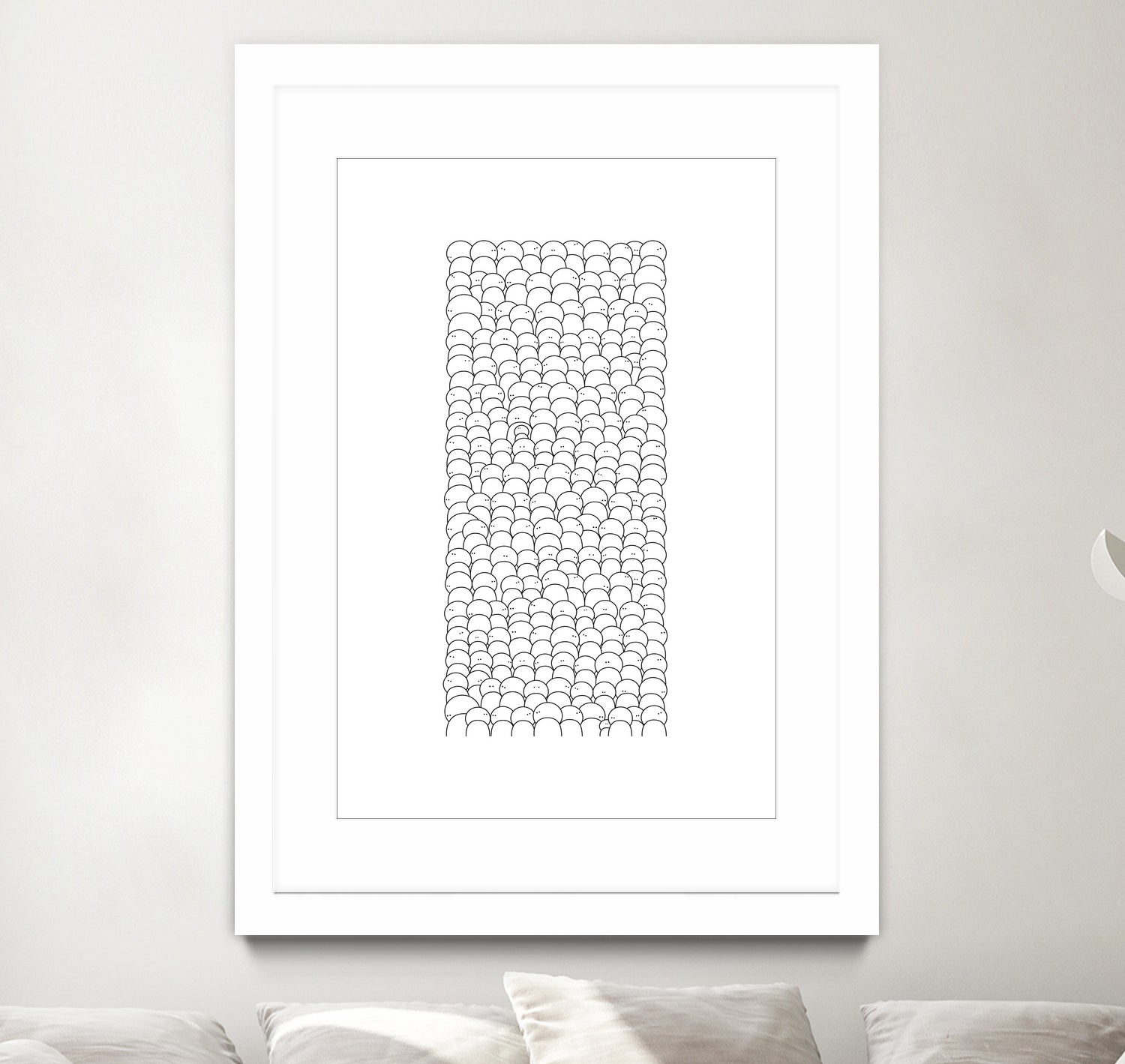 La foule by Pierre Mahieu on GIANT ART - white digital drawing