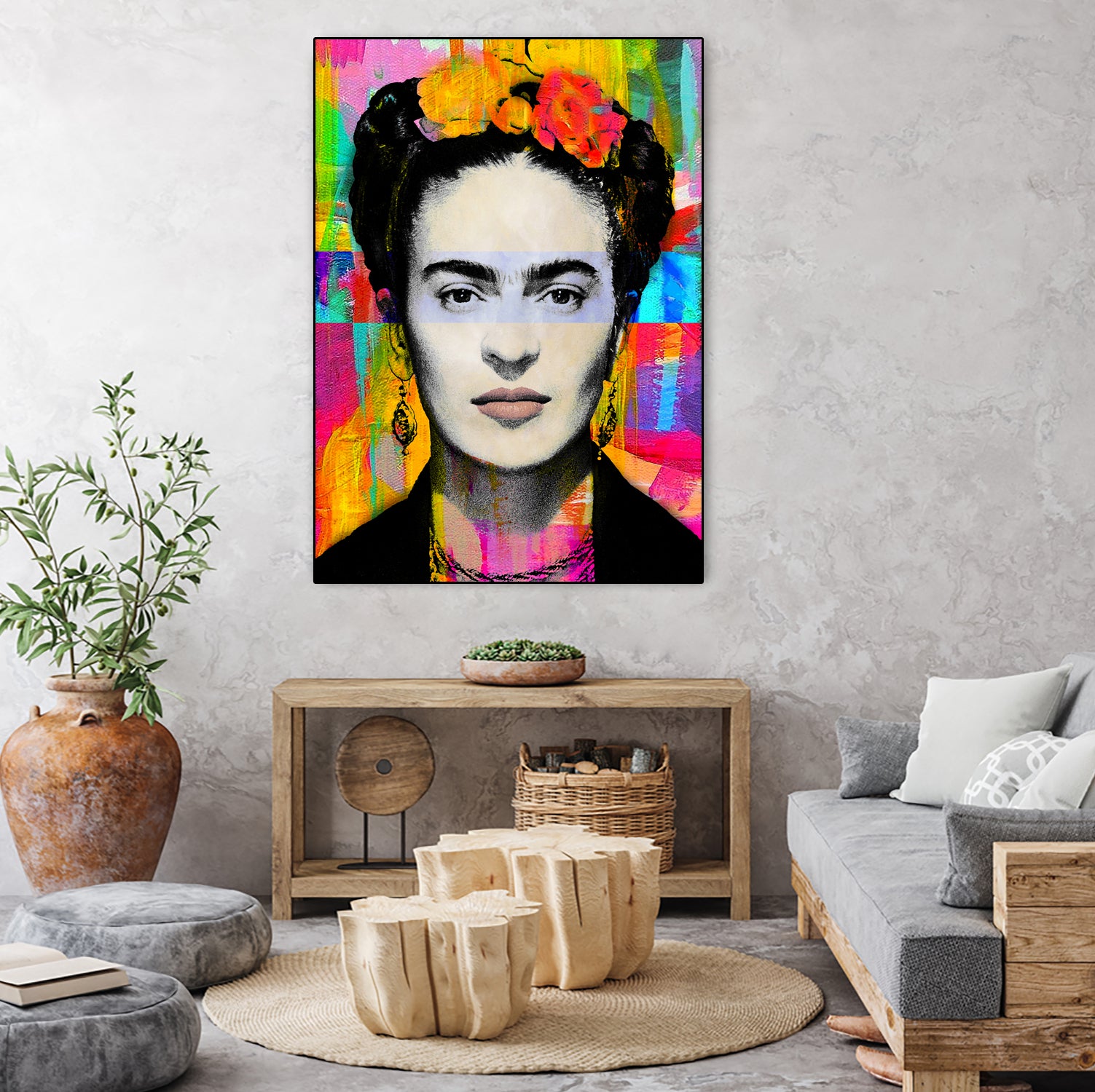 Frida Kahlo by Stephen Chambers on GIANT ART - gray digital painting