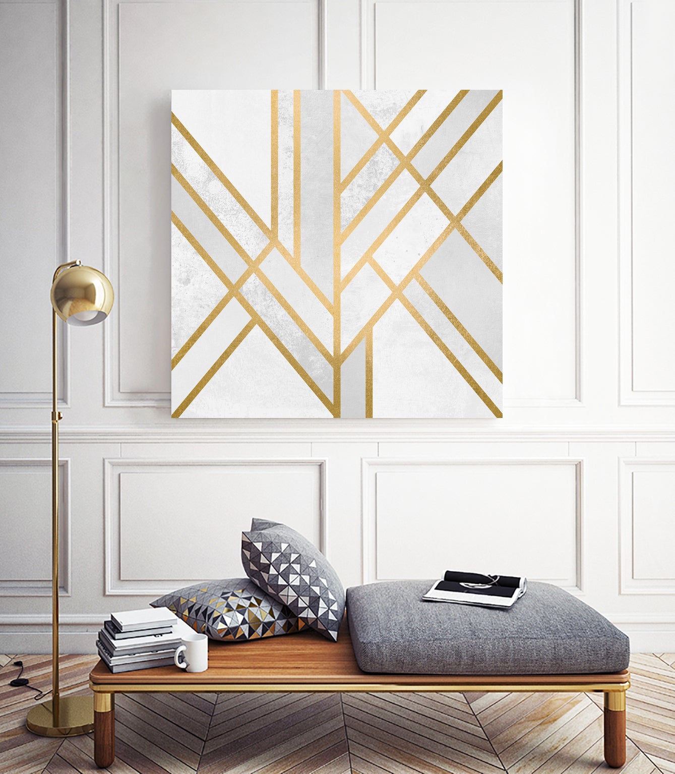 Art Deco Geometry by Elisabeth Fredriksson on GIANT ART - white digital painting