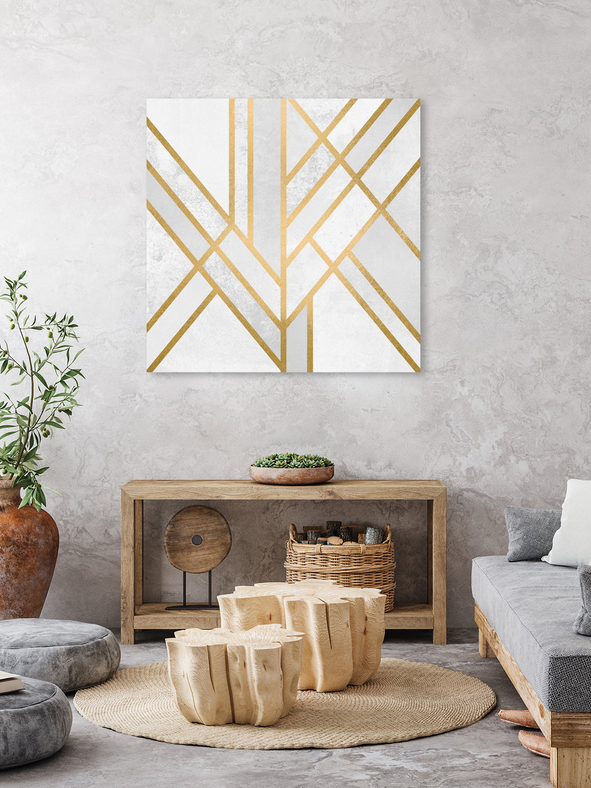 Art Deco Geometry by Elisabeth Fredriksson on GIANT ART - white digital painting