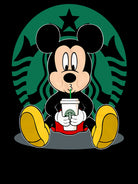 Disney Mickey Starbucks Lover by Nguyet Nguyen Thi Bich on GIANT ART - green character design