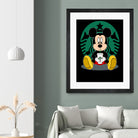 Disney Mickey Starbucks Lover by Nguyet Nguyen Thi Bich on GIANT ART - green character design