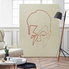 One line David Bowie by Christophe Louis on GIANT ART - orange digital drawing