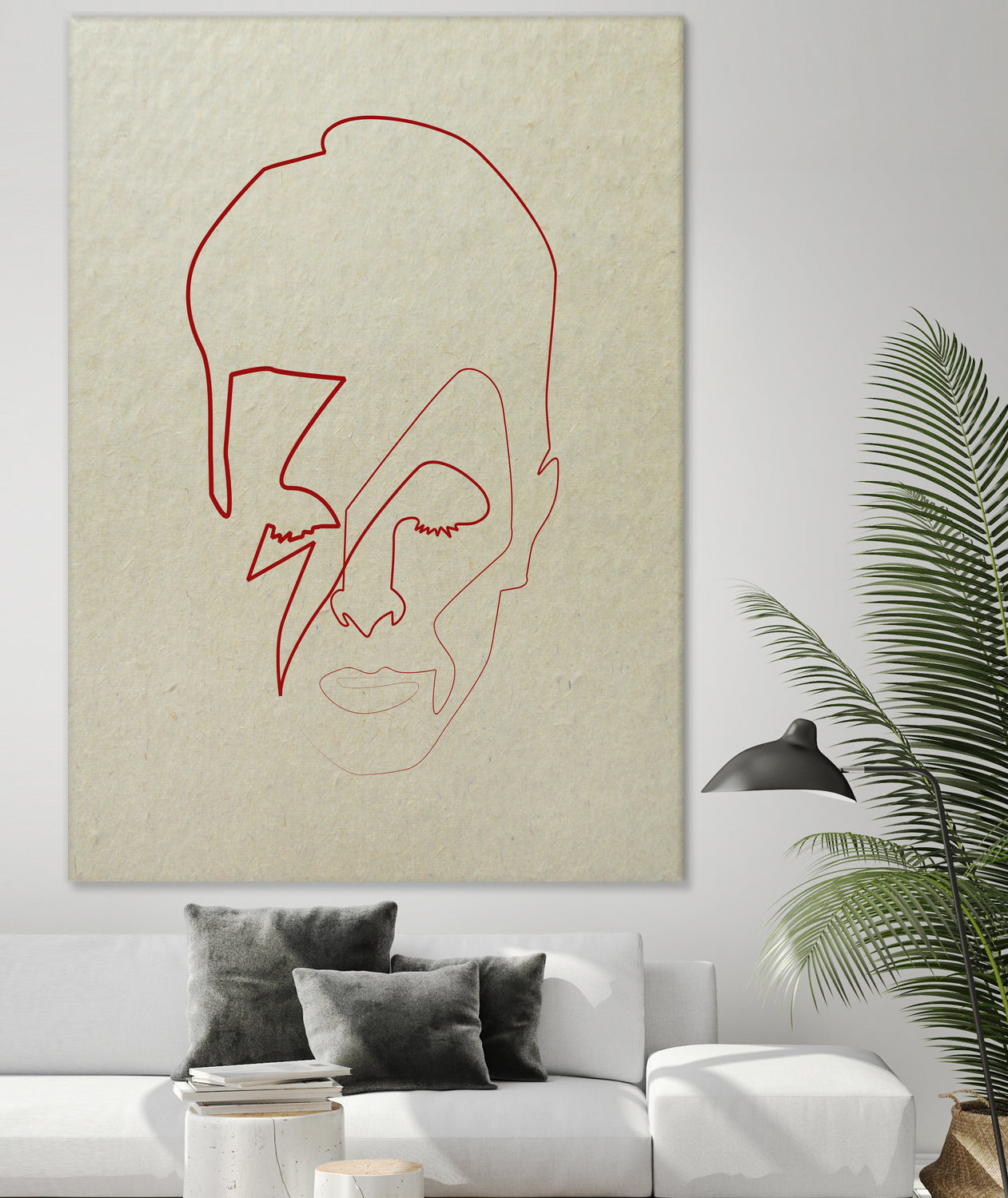 One line David Bowie by Christophe Louis on GIANT ART - orange digital drawing