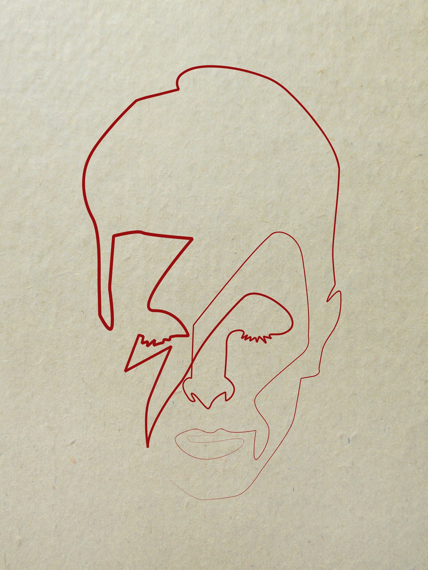 One line David Bowie by Christophe Louis on GIANT ART - orange digital drawing