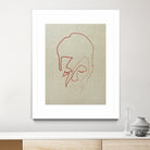 One line David Bowie by Christophe Louis on GIANT ART - orange digital drawing