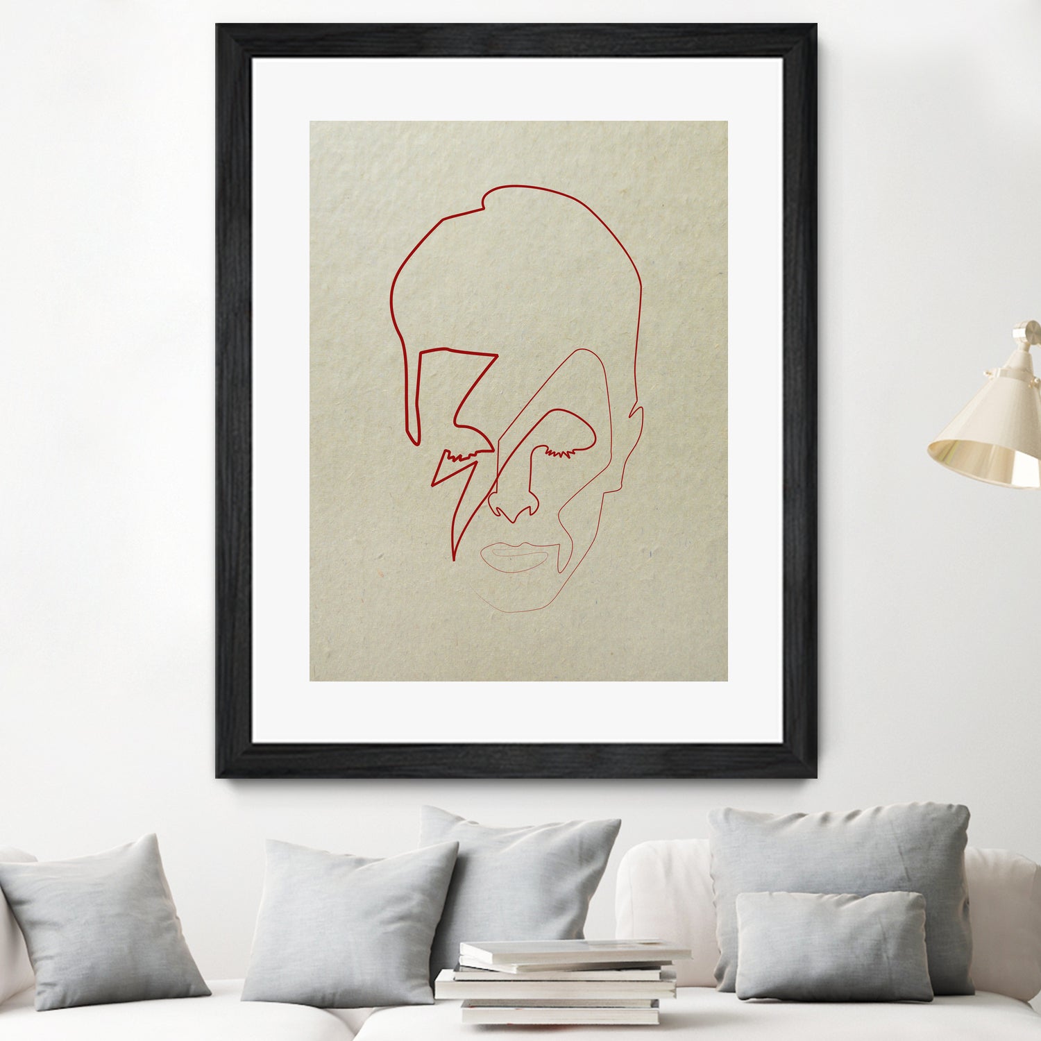 One line David Bowie by Christophe Louis on GIANT ART - orange digital drawing