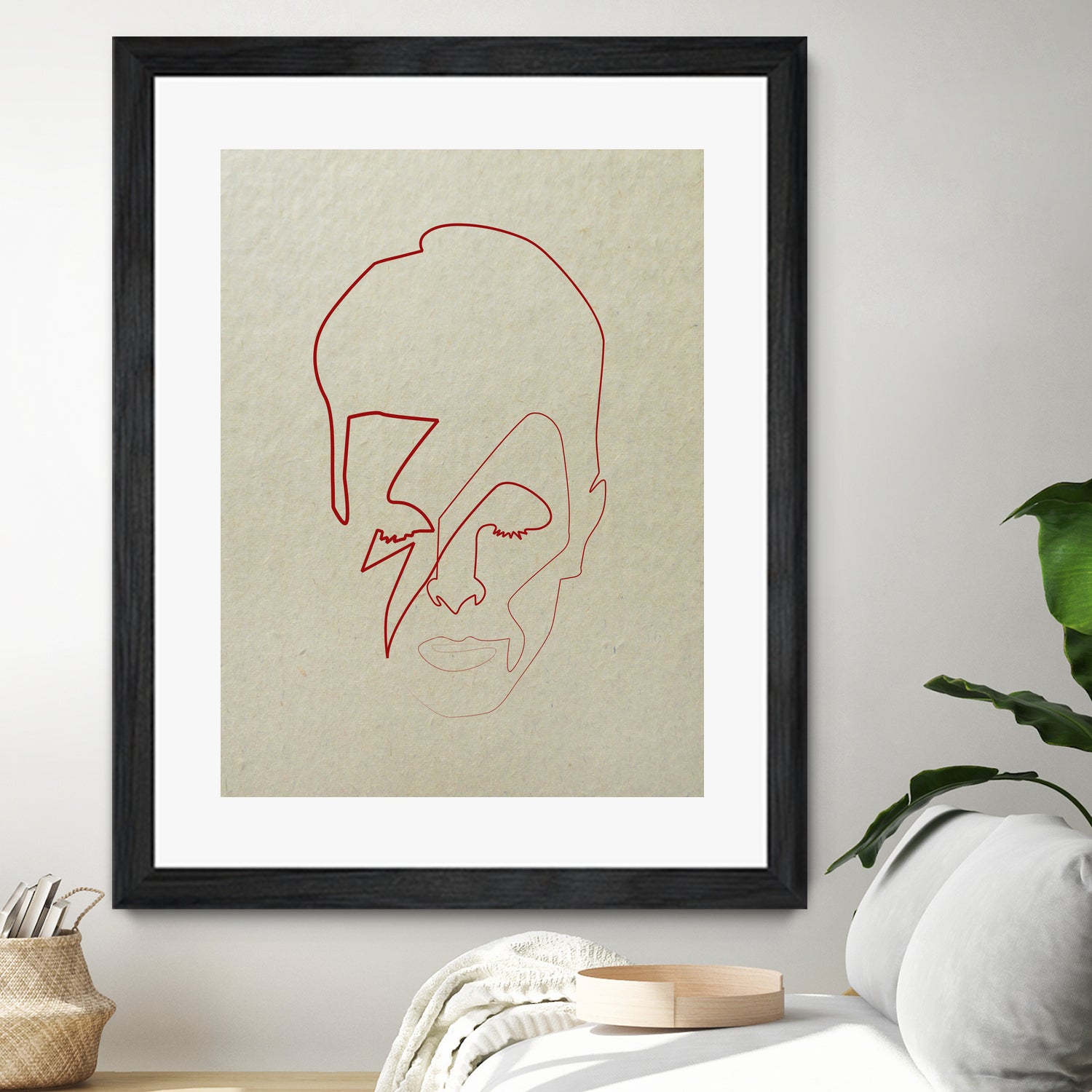 One line David Bowie by Christophe Louis on GIANT ART - orange digital drawing