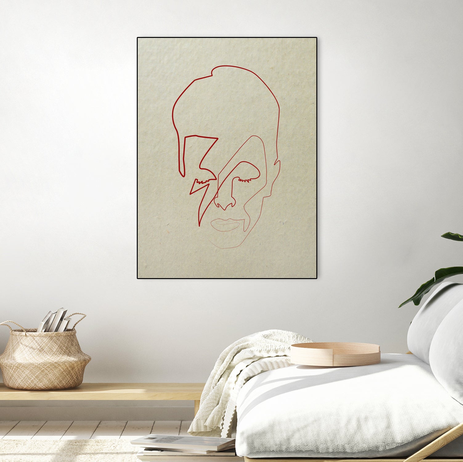 One line David Bowie by Christophe Louis on GIANT ART - orange digital drawing