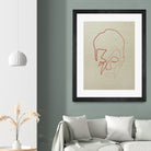 One line David Bowie by Christophe Louis on GIANT ART - orange digital drawing