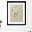 One line David Bowie by Christophe Louis on GIANT ART - orange digital drawing