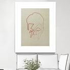 One line David Bowie by Christophe Louis on GIANT ART - orange digital drawing