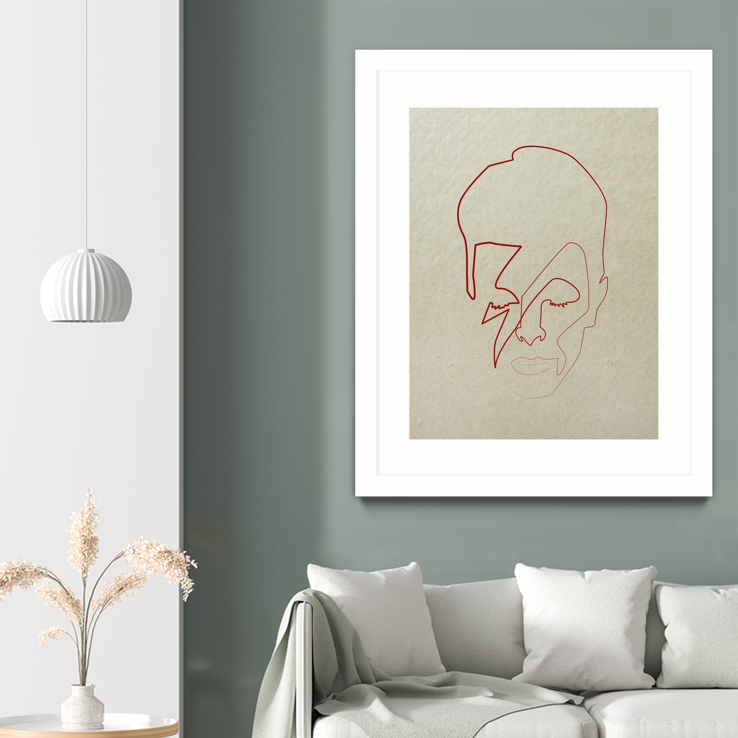 One line David Bowie by Christophe Louis on GIANT ART - orange digital drawing